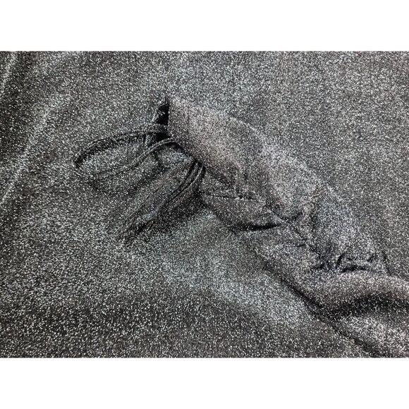 Topshop Black Silver Glitter Open Midi Cocktail Night Out Dress Size 6 - Picture 7 of 12